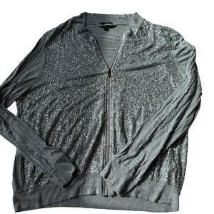 jeans by buffalo size XL sequined full zip light weight jacket